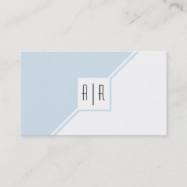 Blau grau und weiß monogramm moderne geometrische visitenkarte