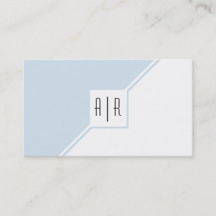 Blau grau und weiß monogramm moderne geometrische visitenkarte