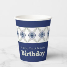 Blau, grau und weiß