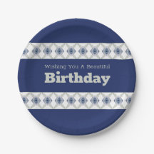 Blau, grau und weiß