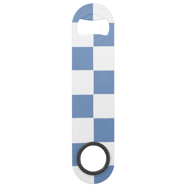 Blau/Grau und Weiß Speed Flaschenöffner (Vorderseite)