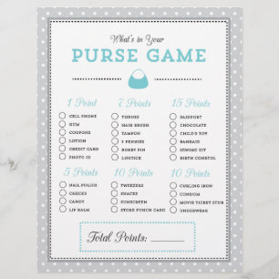 Blau & Grau Was ist in Ihrer Handtasche? Spiel
