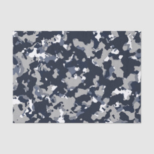 Blau Grau Weiße Tarnung Camo Muster Party Seidenpapier
