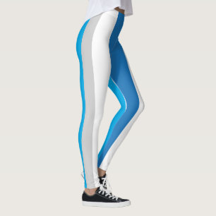 Blau/Graue gestreifte Leggings 1