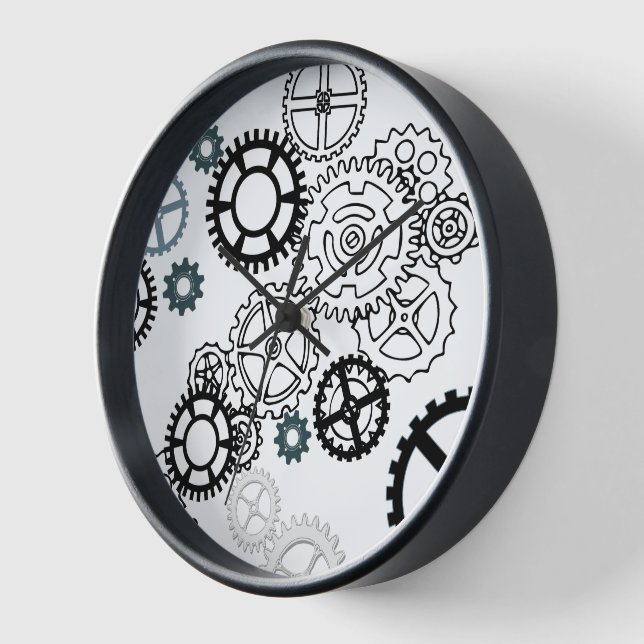Blau-graues weißes Muster für Boys Room Dekoration Uhr (Winkel)