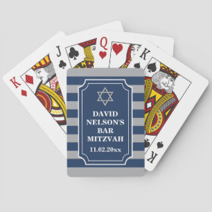 Blau, Graustreifen Bar Mitzvah Spielkarten