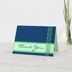 BLAU & GREEN mit Hochzeit Vielen Dank Dankeskarte