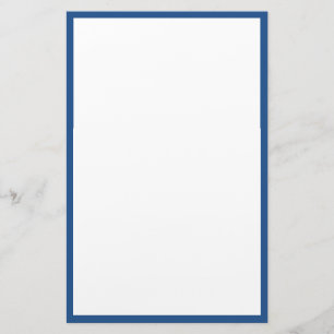 Blau grenzte Edges Solid White Background Briefpapier