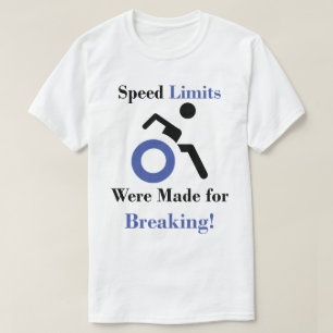 Blau - Grenzwerte für das Brechen mit Rollstuhl T-Shirt