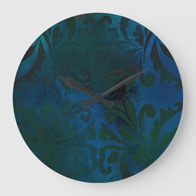 blau große wanduhr (Vorderseite)