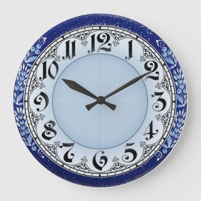 Blau Große Wanduhr (Vorderseite)