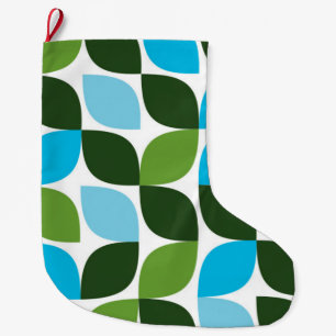 Blau, grün, cool, trendig, moderne Natur abstrakt Großer Weihnachtsstrumpf