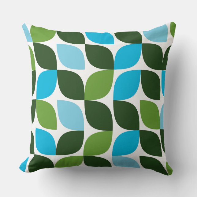 Blau, grün, cool, trendig, moderne Natur abstrakt Kissen (Vorderseite)