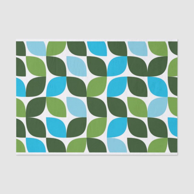 Blau, grün, cool, trendig, moderne Natur abstrakt Seidenpapier (Vorderseite)