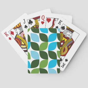 Blau, grün, cool, trendig, moderne Natur abstrakt Spielkarten