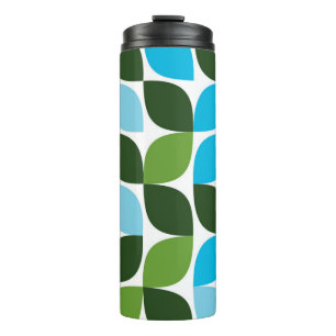 Blau, grün, cool, trendig, moderne Natur abstrakt Thermosbecher