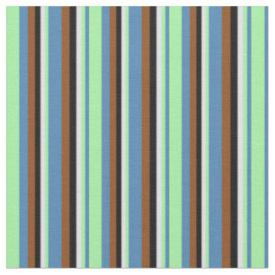 Blau, Grün, Lavendel, Schwarz und Braun farbig Stoff