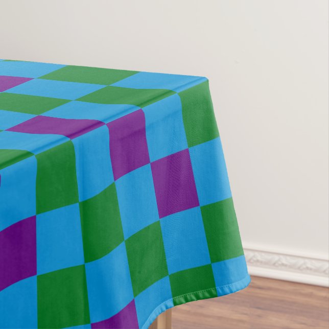 Blau Grün Lila Karomuster Design  Tischdecke (Beispiel)