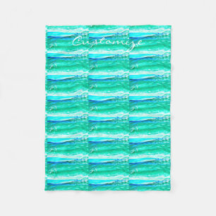Blau/grün-lila-Wellenmuster Thunder_Cove Fleecedecke