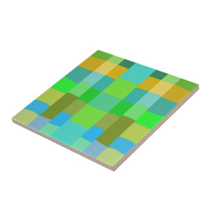 Blau Grün Orange Lila Cremige Muster Abstrakt Fliese