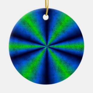 blau grün Regenbogen in Elefantenhaut leder Optik Keramik Ornament
