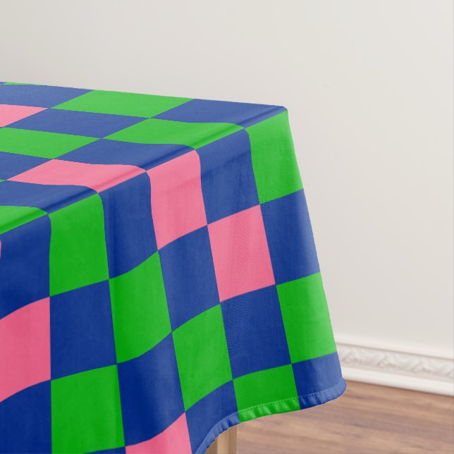 Blau Grün Rosa Karomuster Design  Tischdecke (Beispiel)