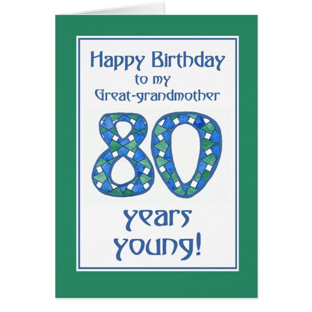 Blau, grün, weiß 80. Geburtstag Großmutter (Vorne)