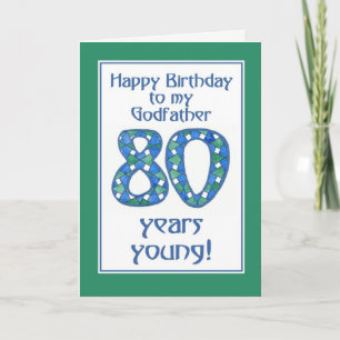 Blau, Grün, Weiß, 80. Geburtstag, Papa Karte