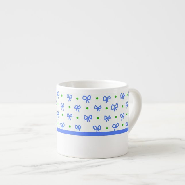 Blau/Grün/Weiß beugt Mini-Druck Espresso-Tasse Espressotasse (Vorderseite Rechts)