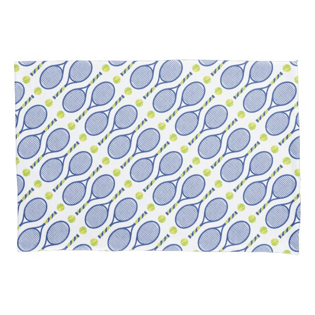 🎾- blau, grün, weiß, Tennis 🎾 Kissenbezug (Vorderseite)