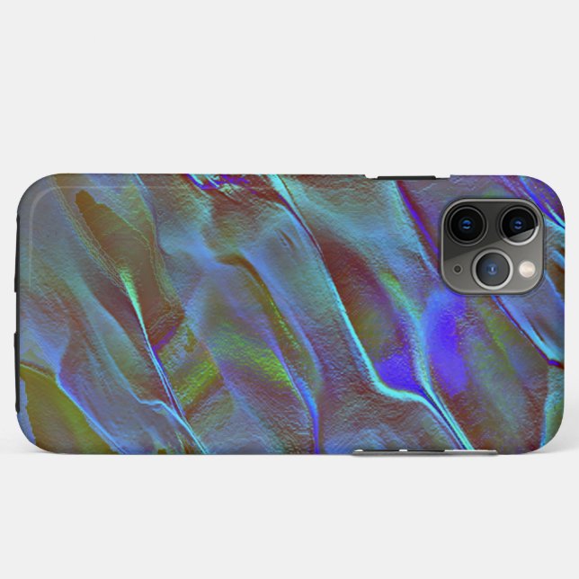 Blau-grüne digitale graue Satin-Schatten Case-Mate iPhone Hülle (Rückseite (Horizontal))