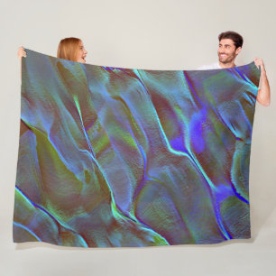 Blau-grüne digitale graue Satin-Schatten Fleecedecke