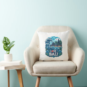 Blau-grüne Liebe Bali Kissen Kissen