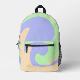 Blau-grüne Omerwassermarmor bohu fett Muster Bedruckter Rucksack