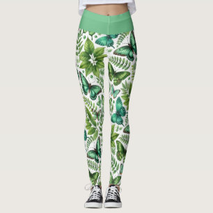 Blau-Grüne Schmetterlinge Leggings