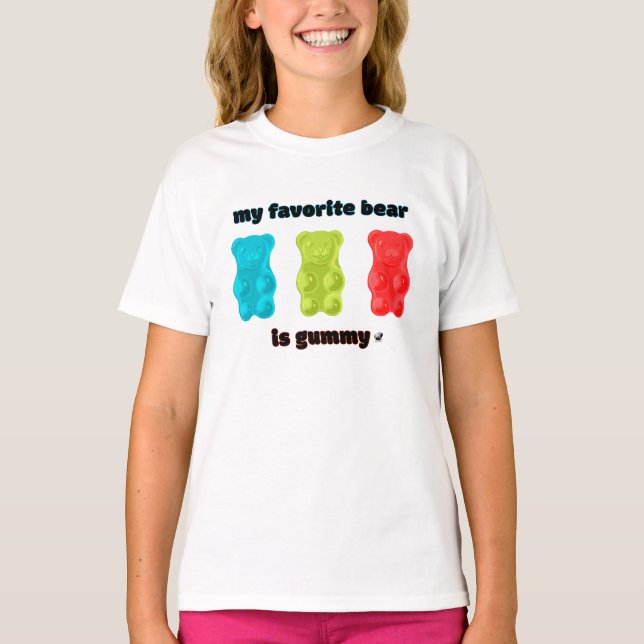 Blau, grüne und rote Gummibärchen Abbildung T-Shirt (Vorderseite)