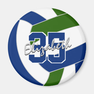 blau grüne Volleyball-Mannschaftsfarben Geschenke Magnet