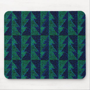 Blau, grüne Weihnachtsbäume. Mousepad