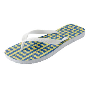 Blau-grünes Hahnentrittmuster Flip Flops