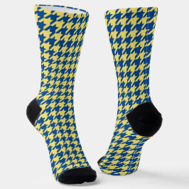 Blau-grünes Hahnentrittmuster Socken