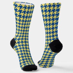 Blau-grünes Hahnentrittmuster Socken
