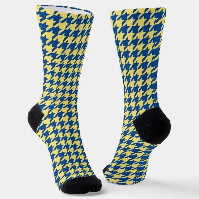Blau-grünes Hahnentrittmuster Socken (Gewinkelt)