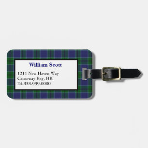 Blau-grünes Scott-Tartan-Schottenmuster-Gepäckanhä Gepäckanhänger