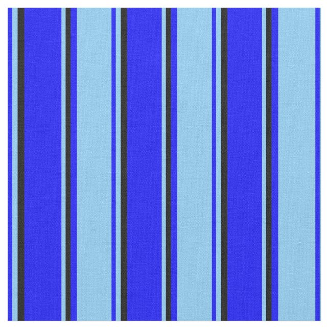 Blau, hell Blau und schwarz farbiges Muster Stoff (Nahaufnahme)