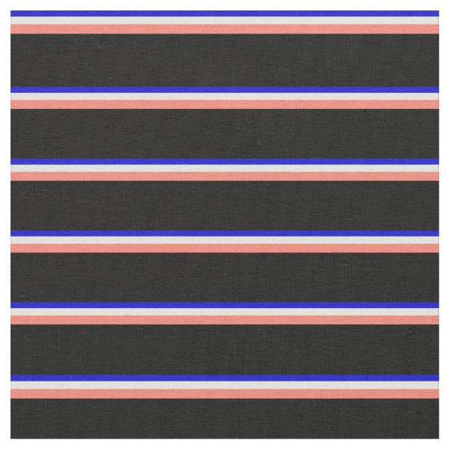 Blau, hellgelb, lachsfarben und schwarz stoff (Nahaufnahme)