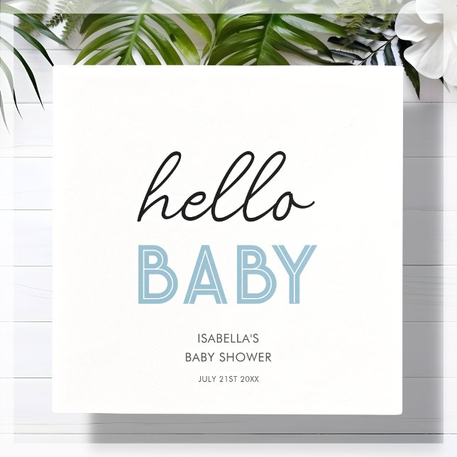Blau | Hello Baby | Babydusche Serviette (Von Creator hochgeladen)