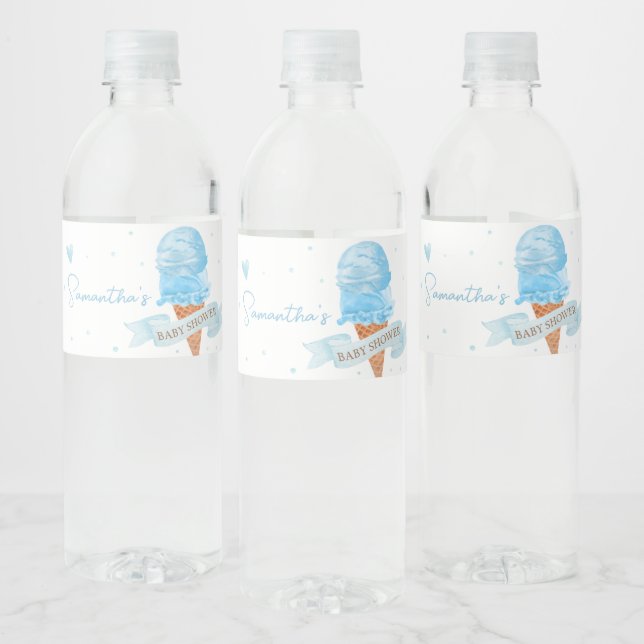 Blau Hier ist die Scoop Baby Dusche (Flaschen)