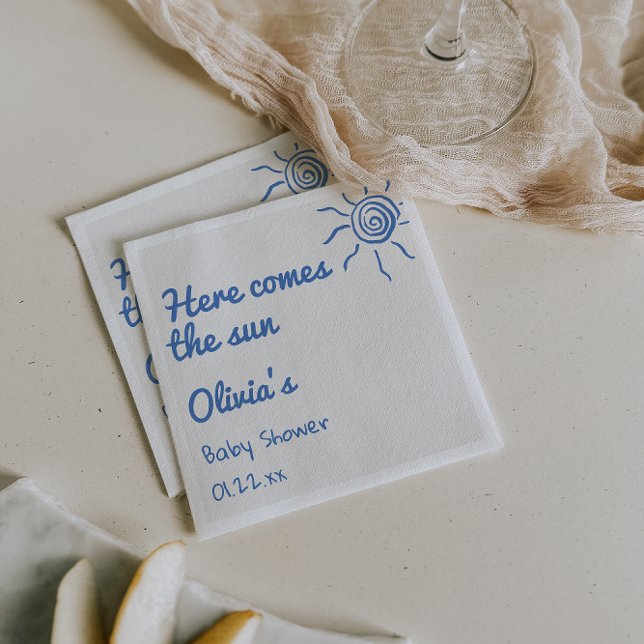 Blau hier kommt die auf der Hand gezogene Babydusc Serviette (Von Creator hochgeladen)