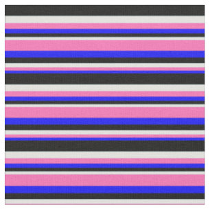 Blau, Hot Pink, Light Cyan und Schwarz-Farblinien Stoff