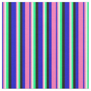 Blau, Hot Pink, Minze Creme, grün und schwarz Stoff